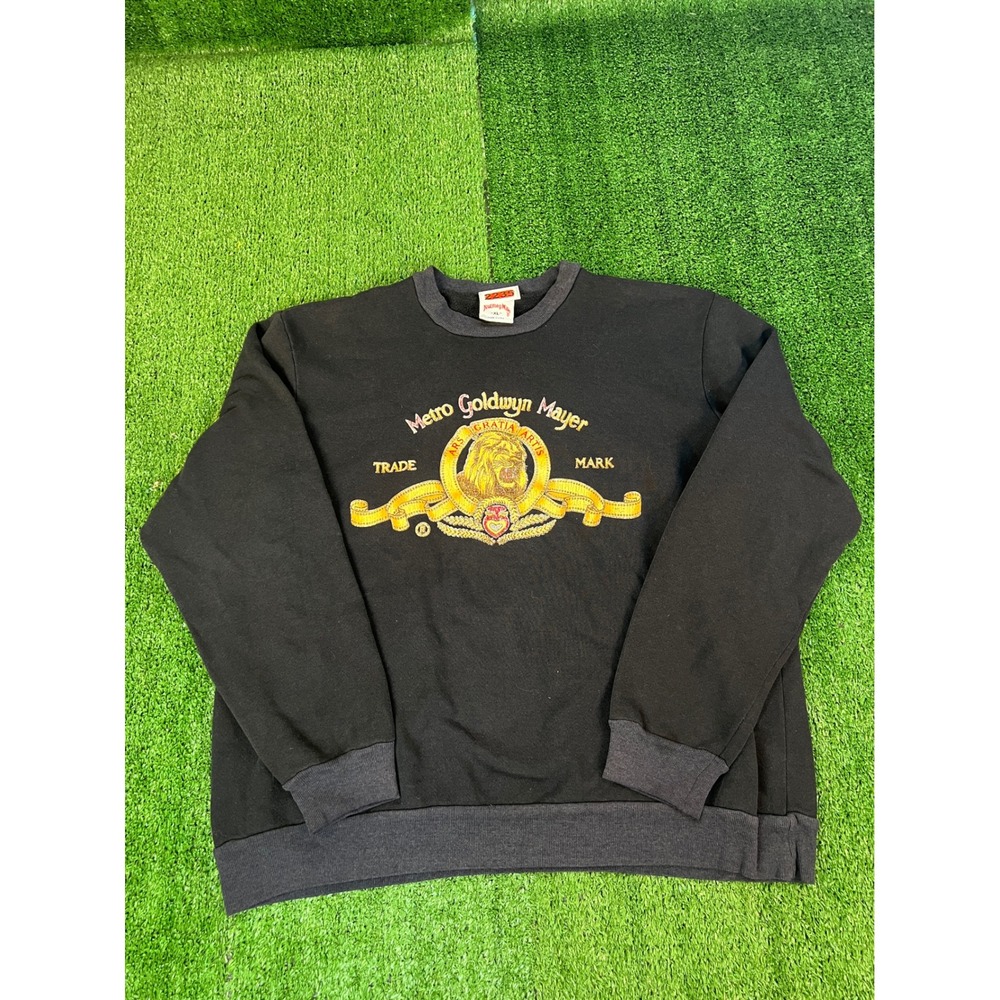 Vintage Nutmeg Mills MGM Metro Goldwyn Mayer Sweatshirt Mens XL Black USA Made